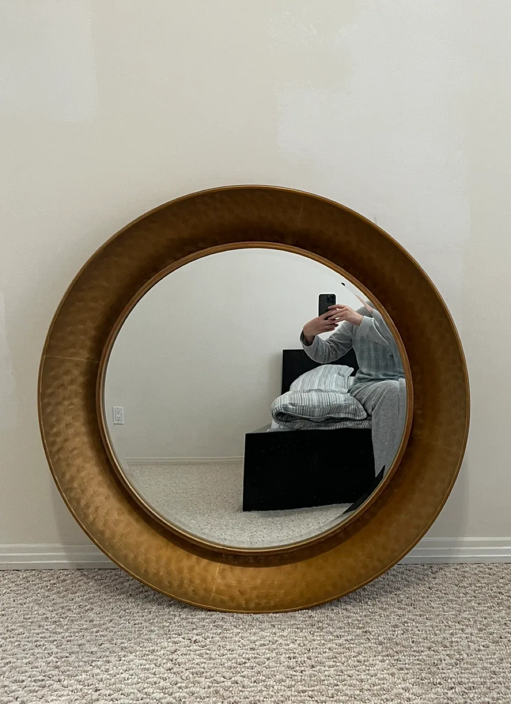 Large Round Gold Mirror