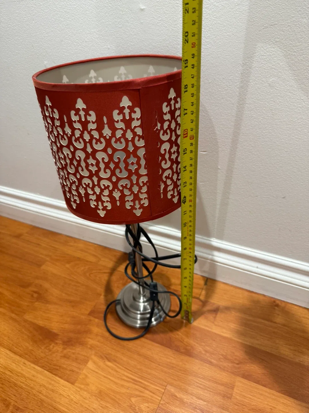 Bouclair Table Lamp - Red & Silver image indicator(3)