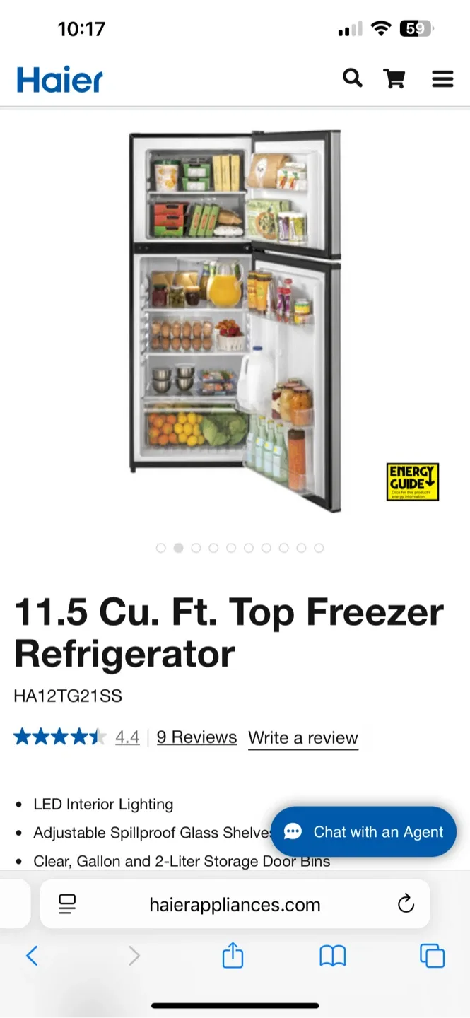 Haier 11.5 Cu. Ft. Top Freezer Refrigerator image indicator(6)