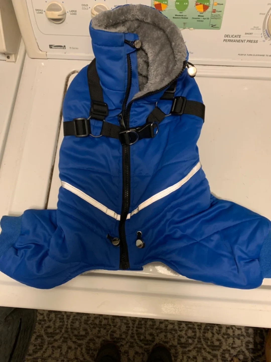 BRKURLEG Blue Dog Winter Coat, Size L