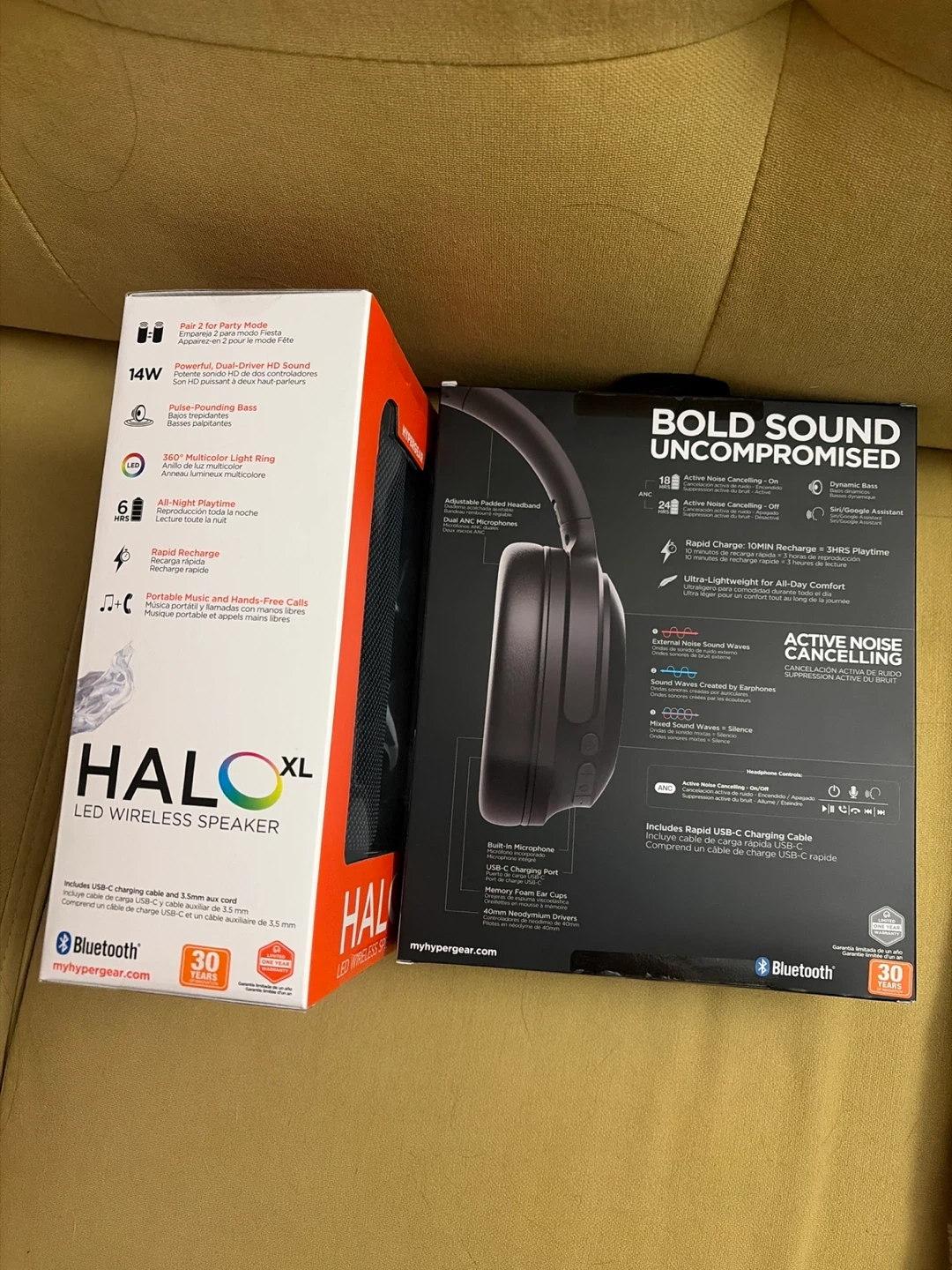 Hypergear Halo XL LED Wireless Speaker & Stealth2 ANC Headphones - photo 4