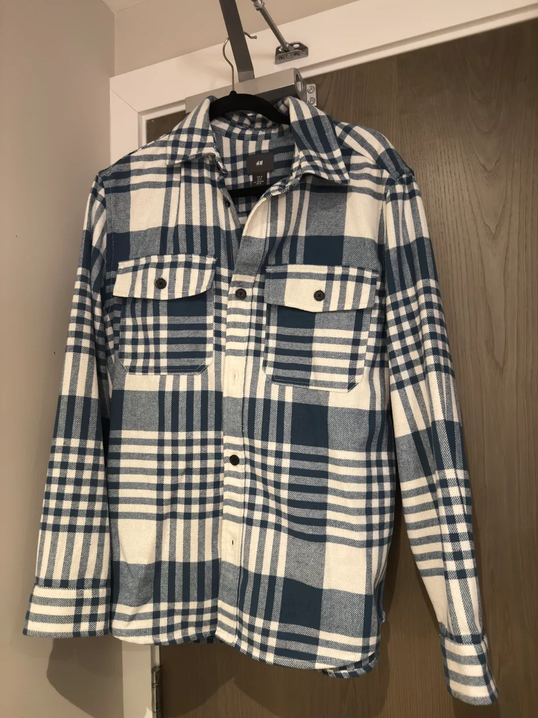 H&M Blue Plaid Flannel Shirt - Size M