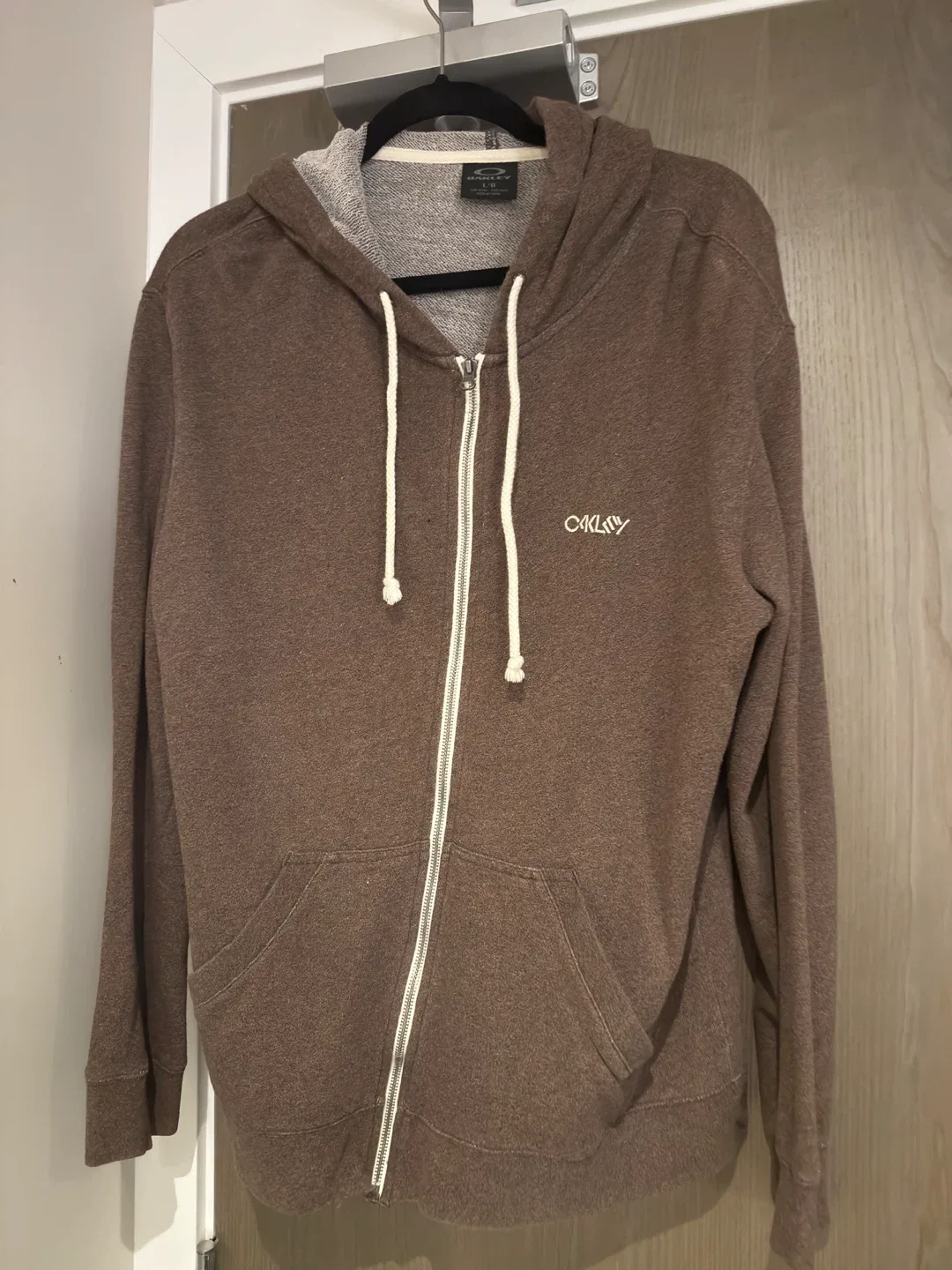 Oakley Brown Zip-Up Hoodie - Size L