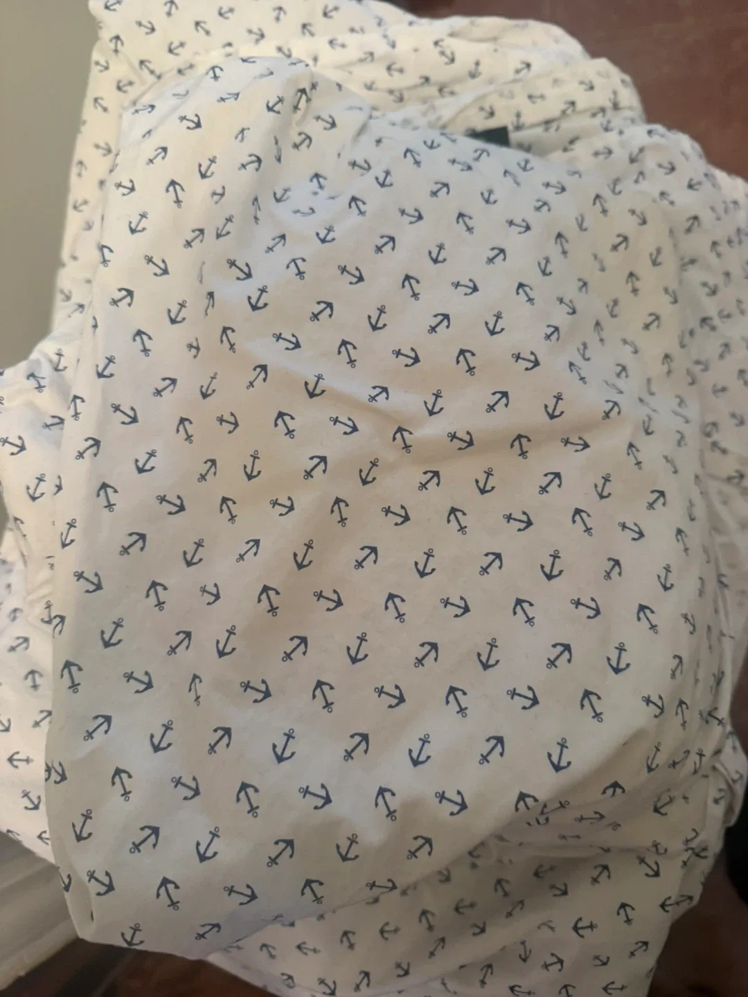 Twin White Anchor Print bed set