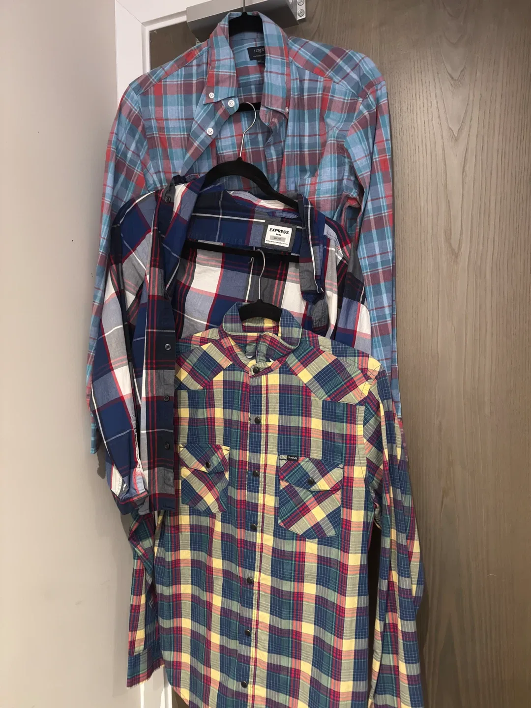 All 3 for $5 Men's Plaid Shirts: J.Crew, Express, Hurley