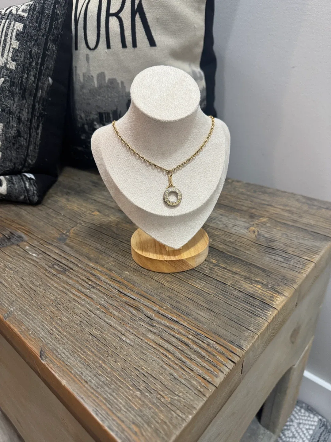 Fendi (upcyle) gold tone Circle Necklace chunky chain