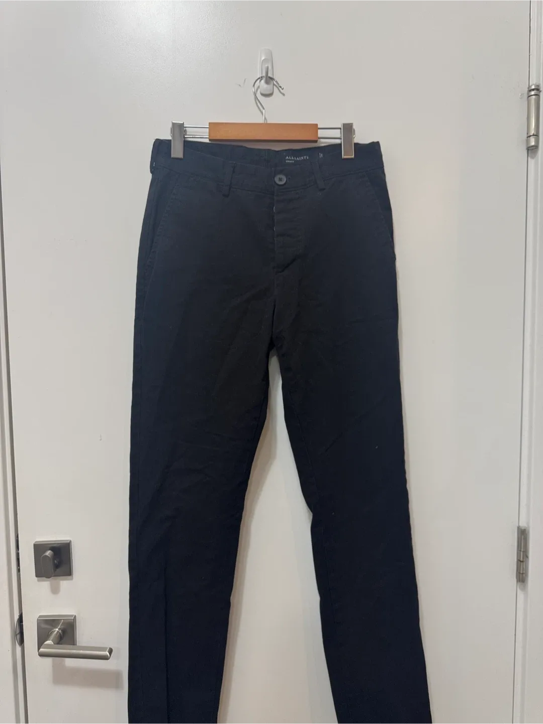 All Saints “pacifico chino” black cotton pants sz 30 image indicator(4)