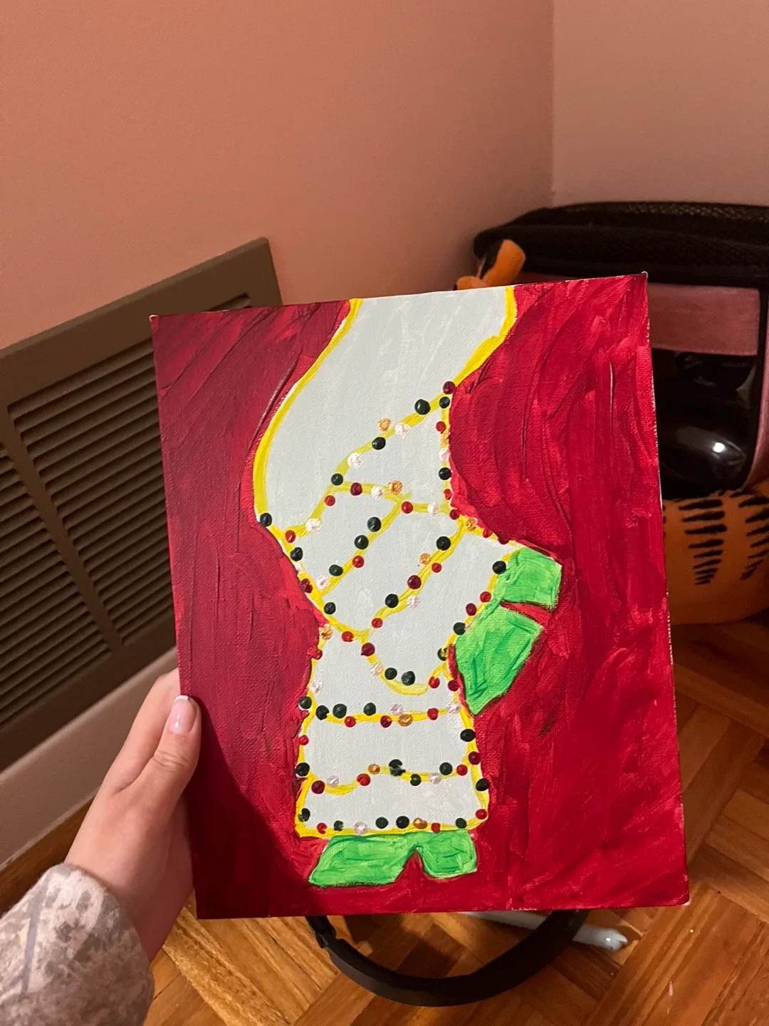 Handmade Christmas Tree Painting