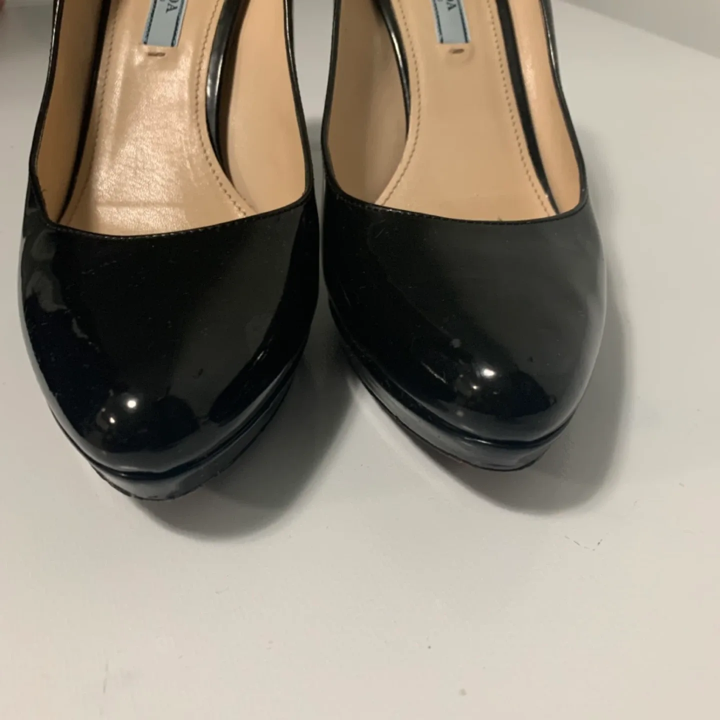 Prada Black Patent Leather Heels - Size 39.5 image indicator(5)