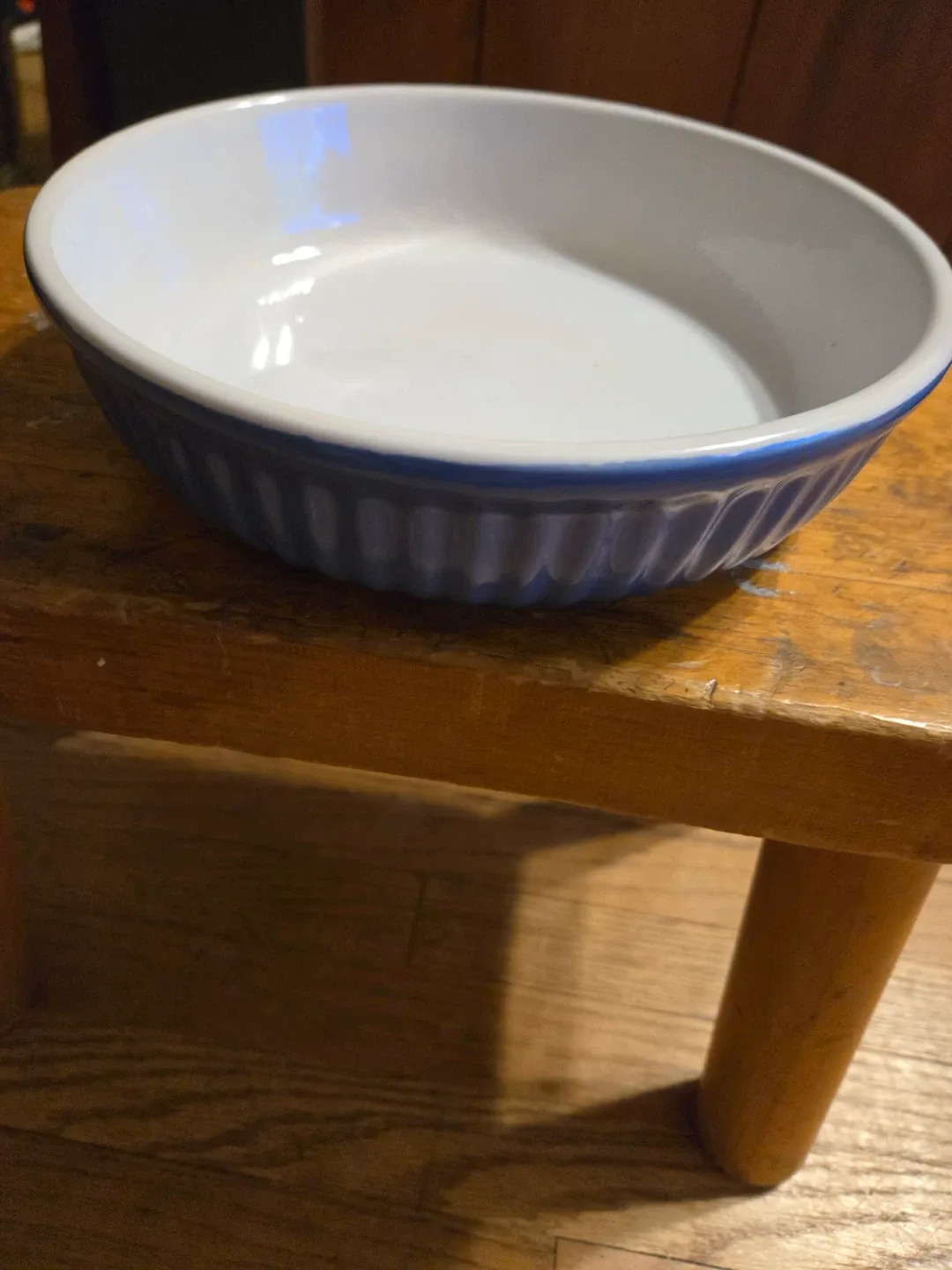 Blue and White Ceramic Pie Dish