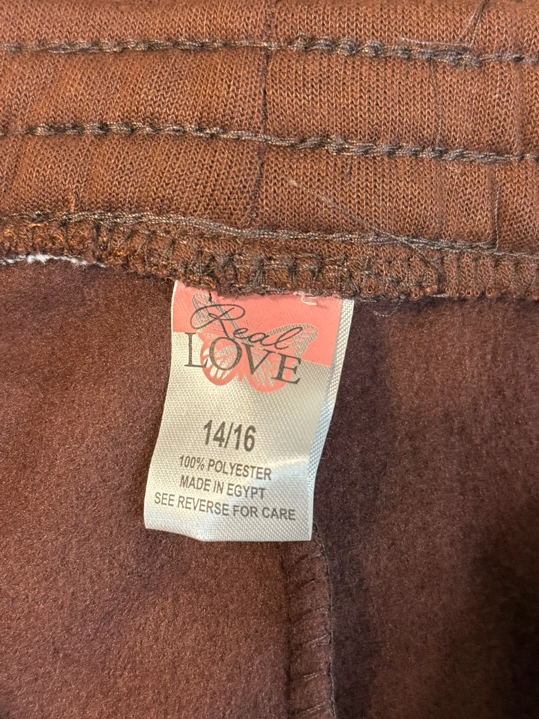 Real Love Brown Hoodie & Pants Set - Size 14/16 - photo 3