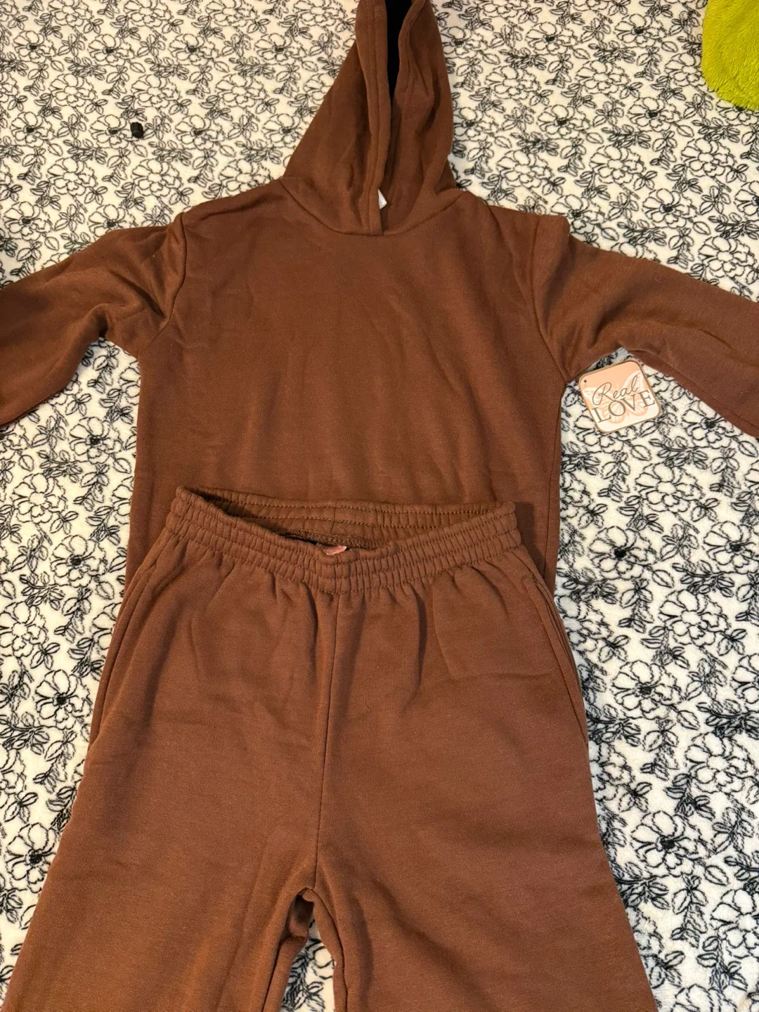 Real Love Brown Hoodie & Pants Set - Size 14/16