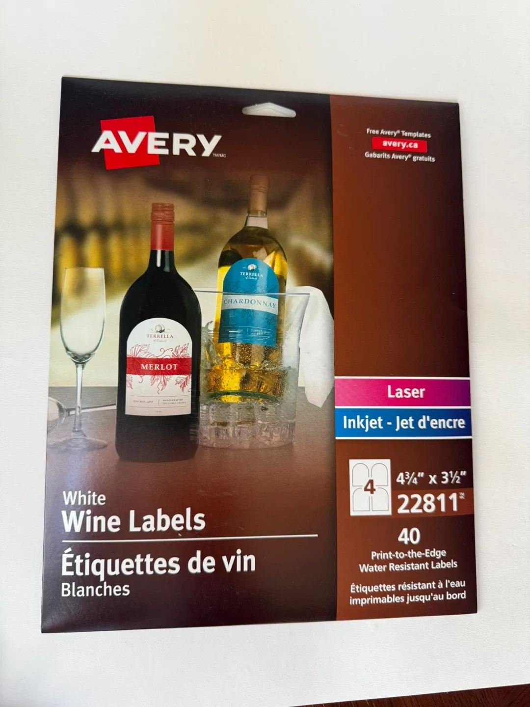BNIB White Wine Labels - Avery 22811