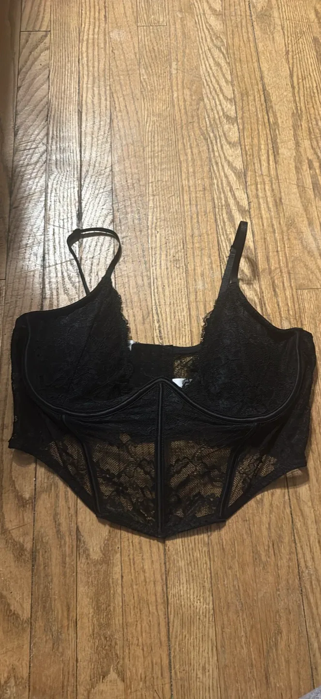 Black Lace Corset Top garage size large