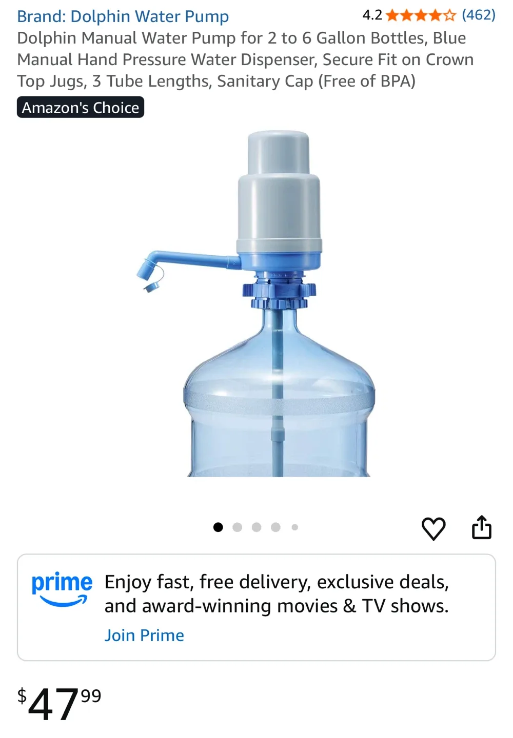 Dolphin Water Pump - Manual for Bottled Water image indicator(4)