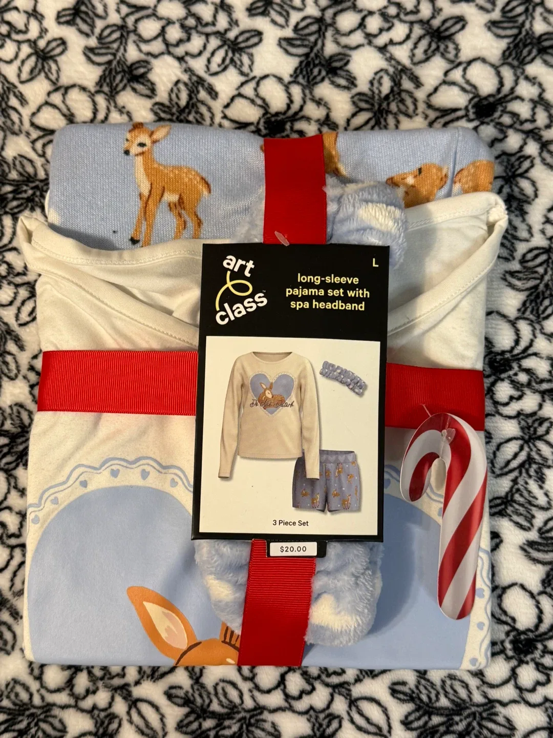 Art Class Pajama Set with Spa Headband - Size L - New