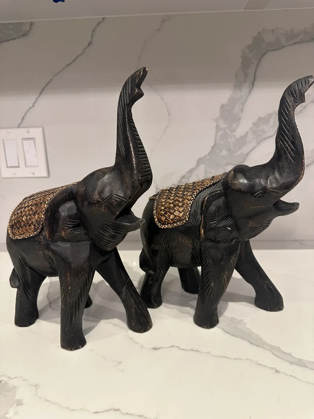 Pair of Wooden Elephant Figurines image indicator(3)