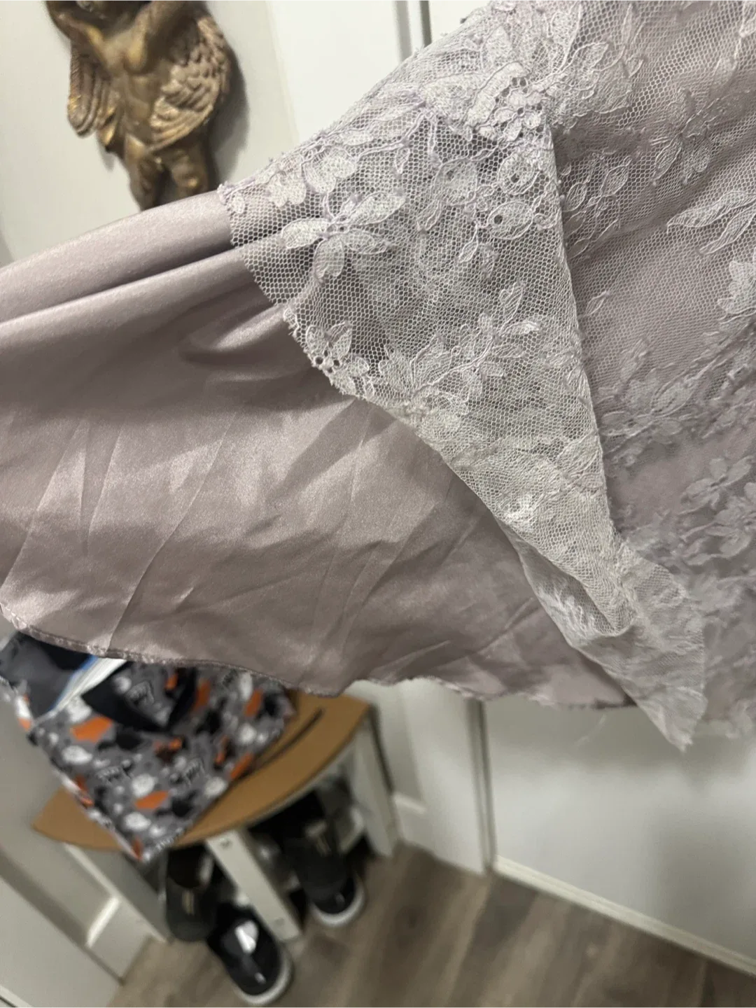 Catherine regehr grey lace & silk strapless dress. Small image indicator(5)