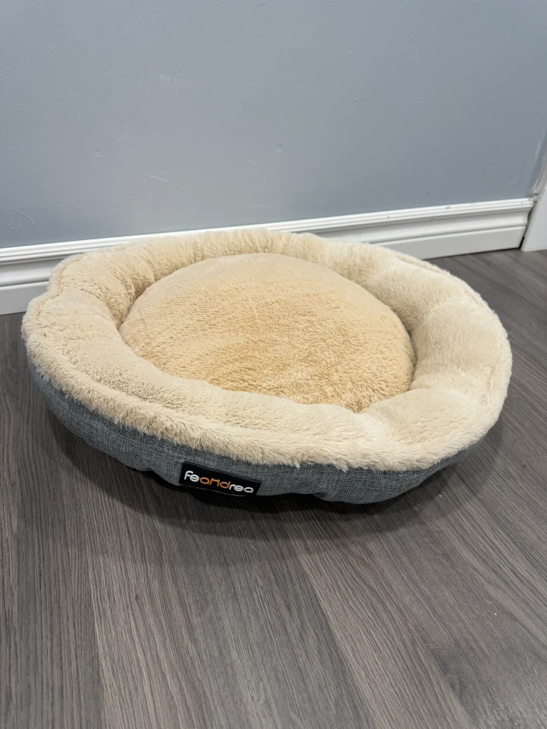 Feandrea Round Pet Bed - Beige