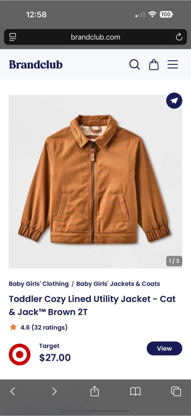 Cat & Jack Toddler Cozy Lined Utility Jacket - Brown 2T - photo 4