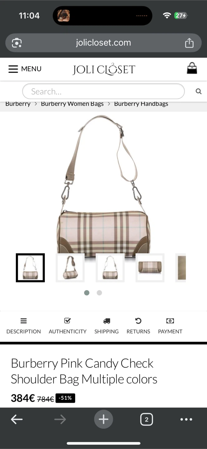 Burberry Pink Candy Check Shoulder Bag - photo 2