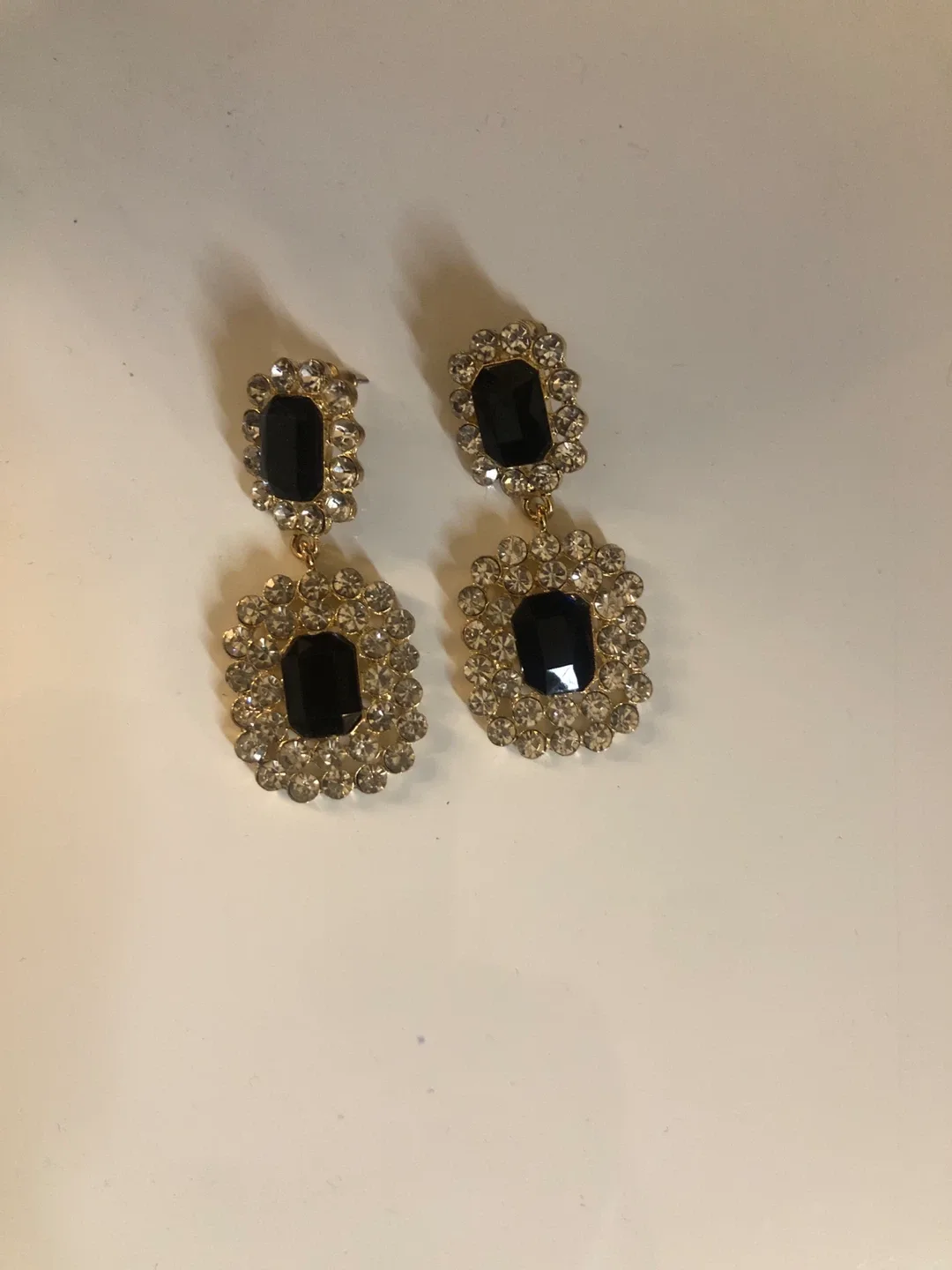 Black & Gold Dangle Earrings