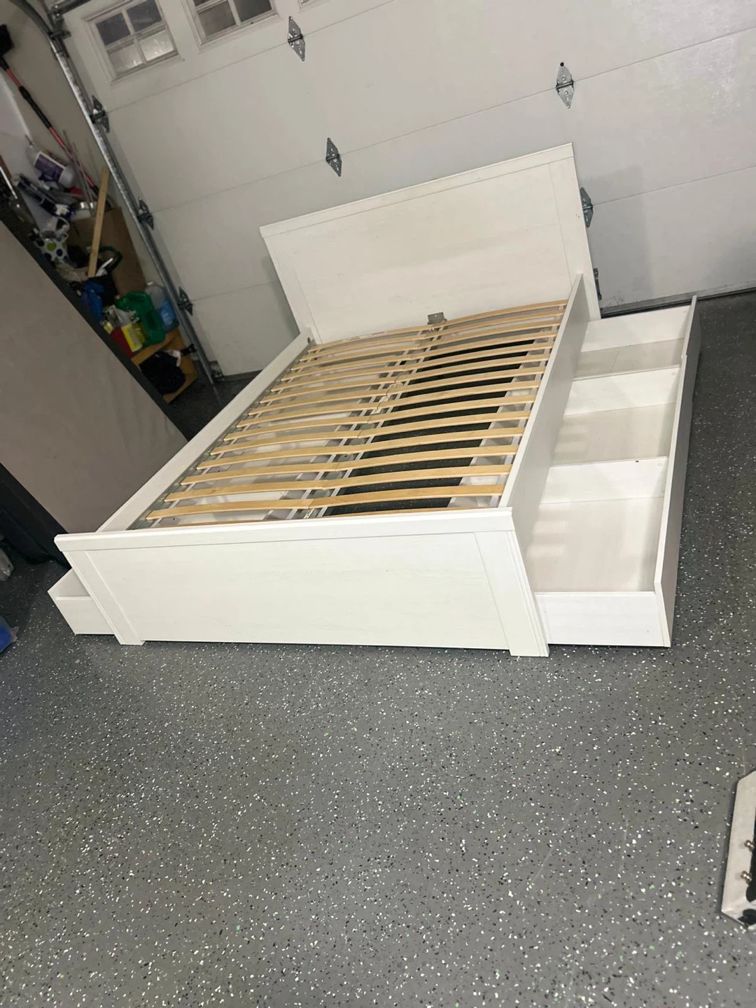White Bed Frame with Storage Drawers - photo 2