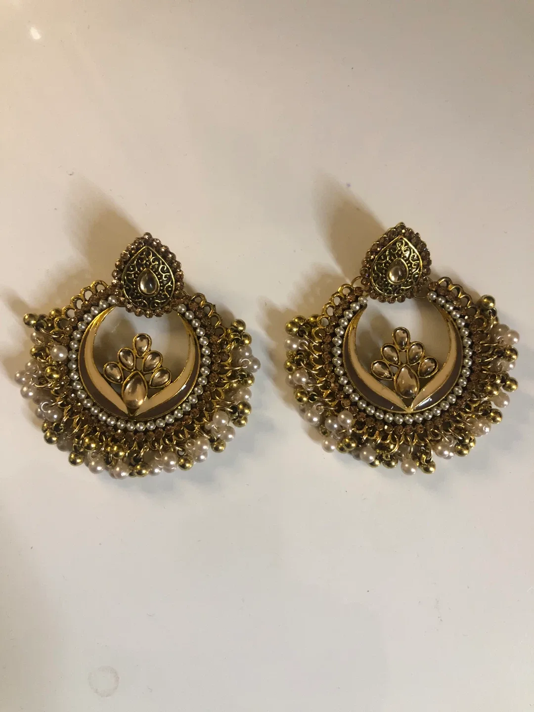 Chandbali Style Gold Earrings