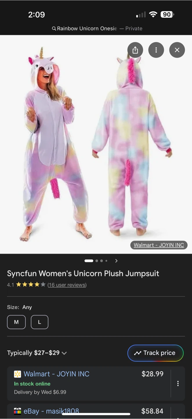 Syncfun Women's Unicorn Plush Jumpsuit - photo 3