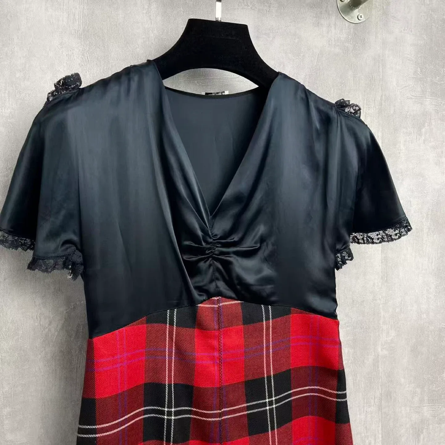 Authentic miumiu Dress Black & Red Plaid image indicator(2)