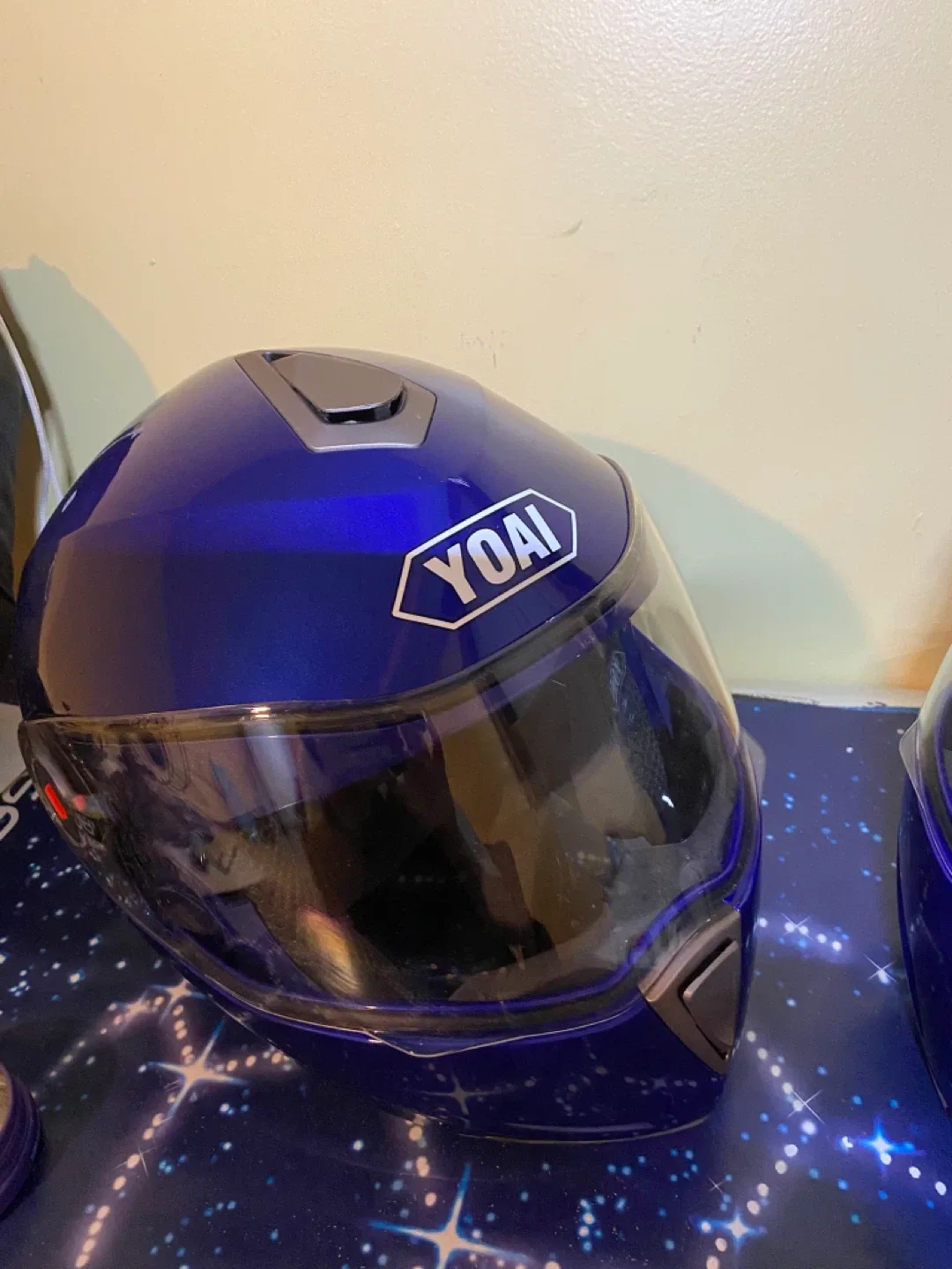YOAI Blue Motorcycle Helmet
