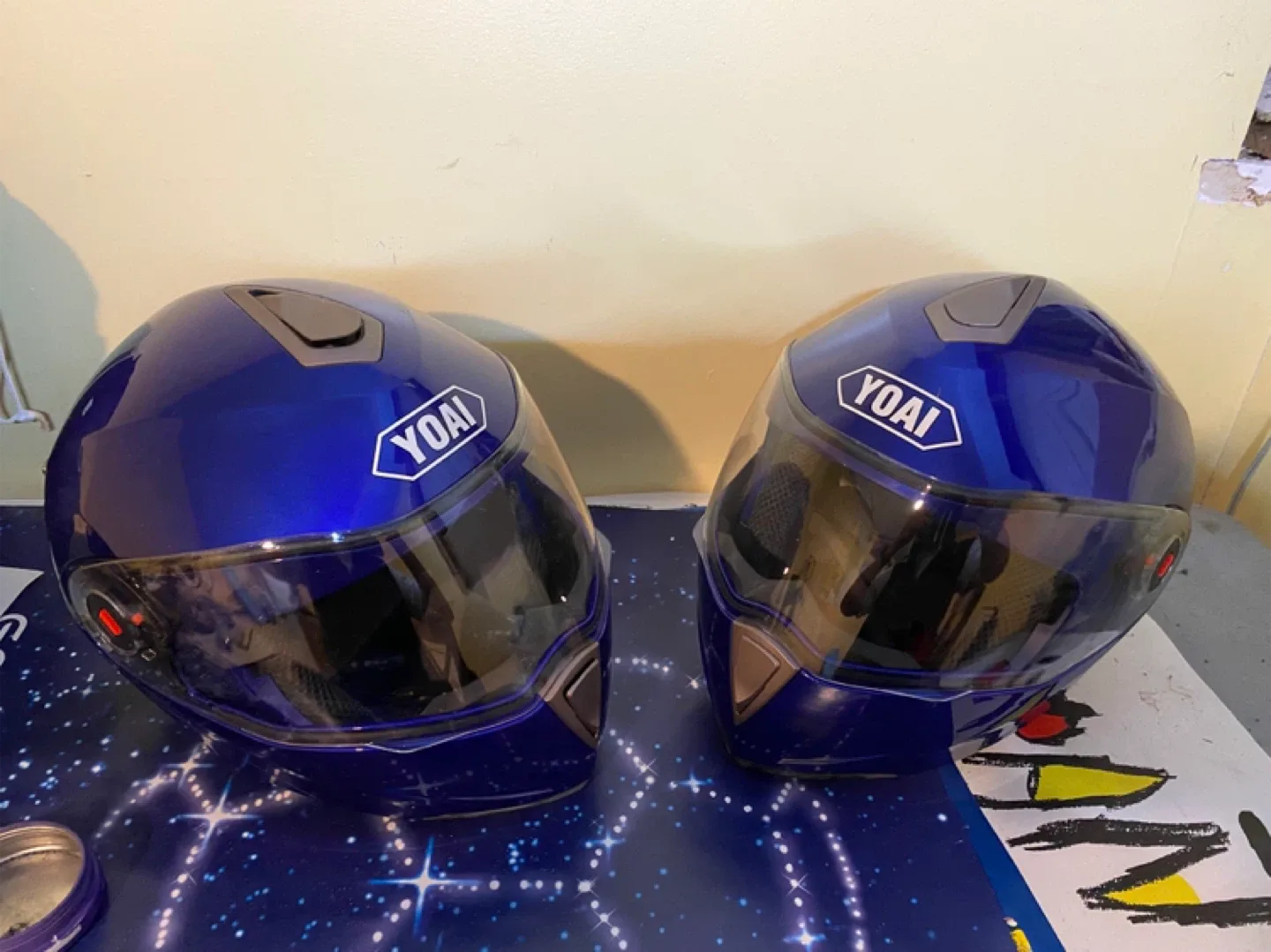 YOAI Blue Motorcycle Helmet image indicator(3)