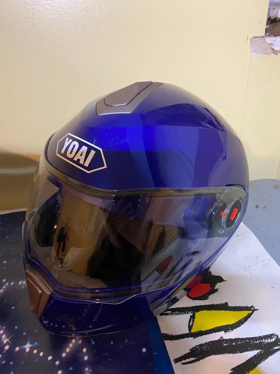 YOAI Blue Motorcycle Helmet image indicator(2)