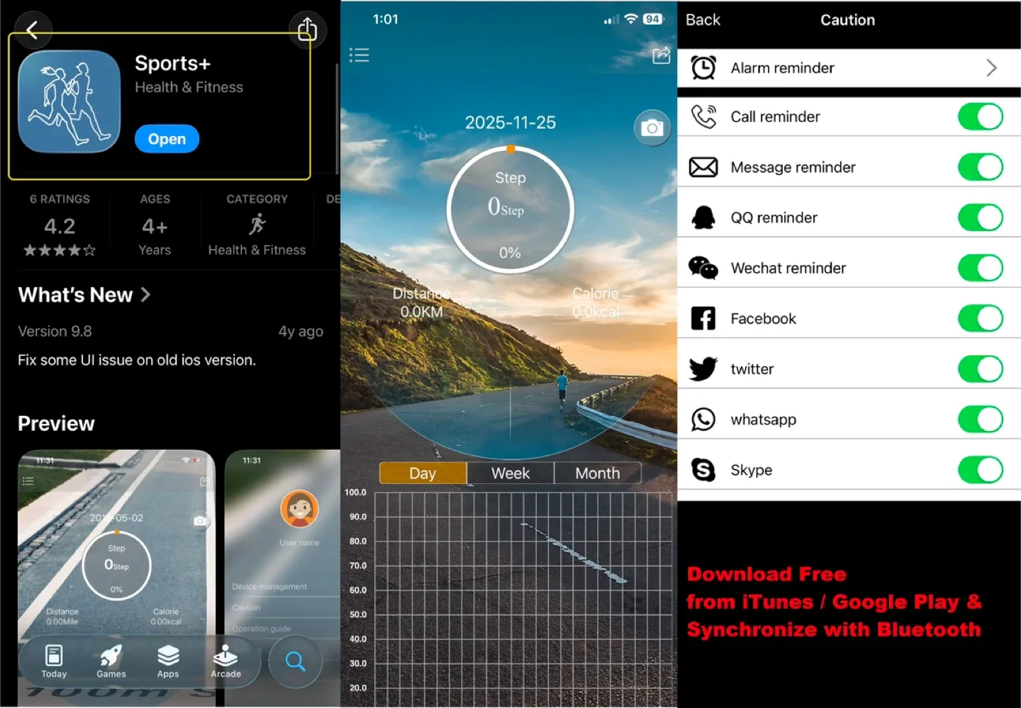 SKMEI-1629 Bluetooth Smart Watch/Fitness Tracker (NEW) image indicator(10)
