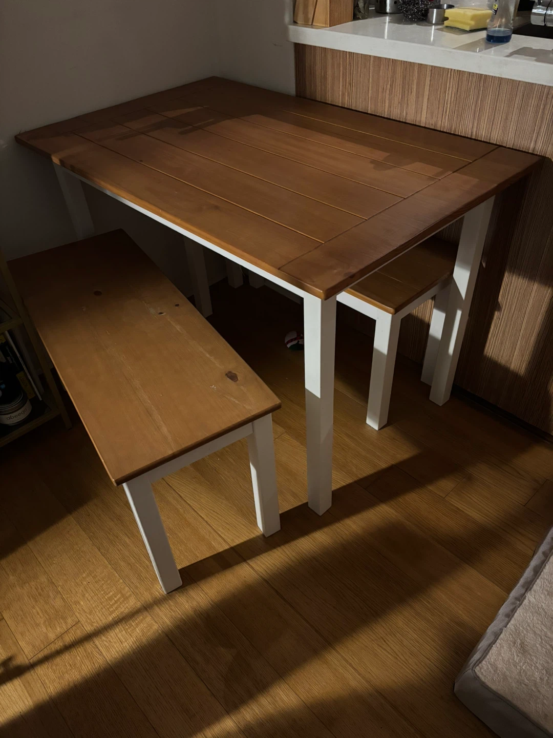 Wood Dining Table with Bench - photo 3