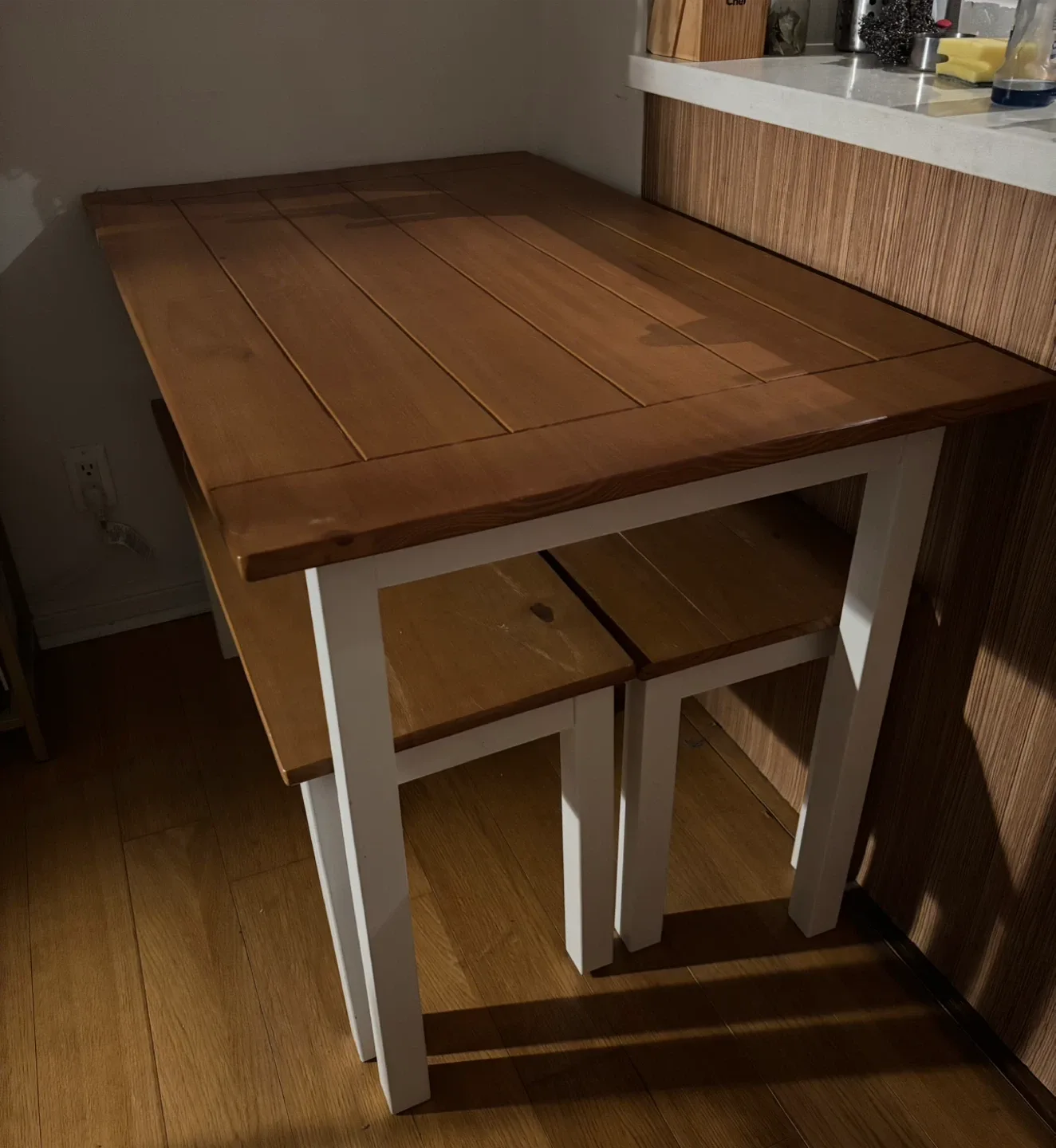 Wood Dining Table with Bench