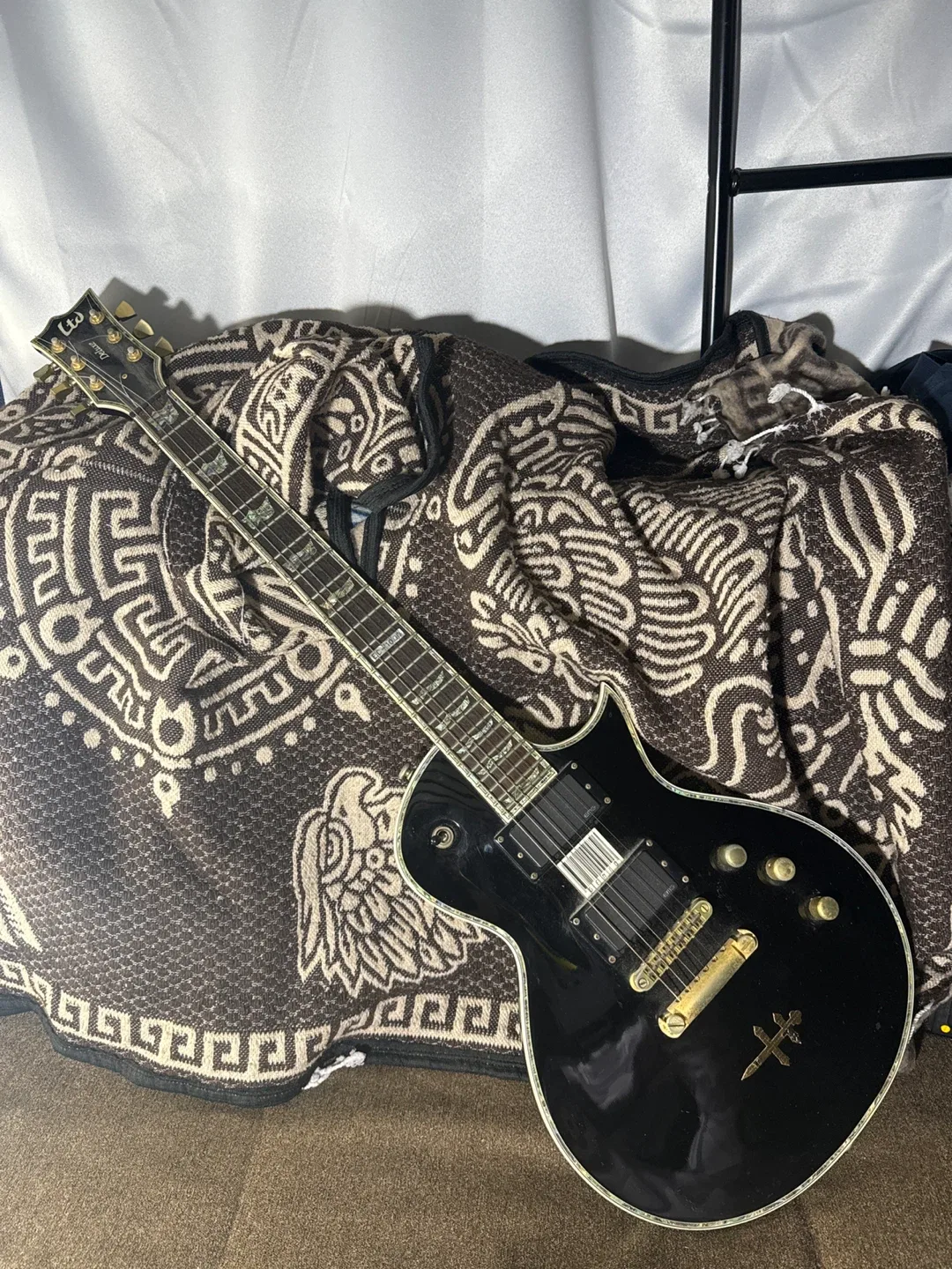 LTD Deluxe Black Electric Guitar image indicator(10)