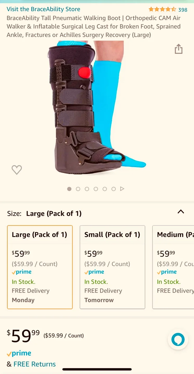 BraceAbility Tall Pneumatic Walking Boot - Large image indicator(6)