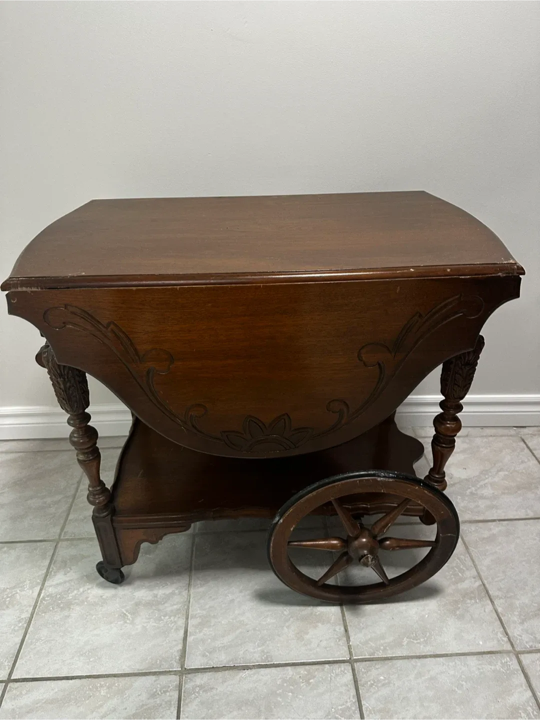 Antique Wooden Tea Cart