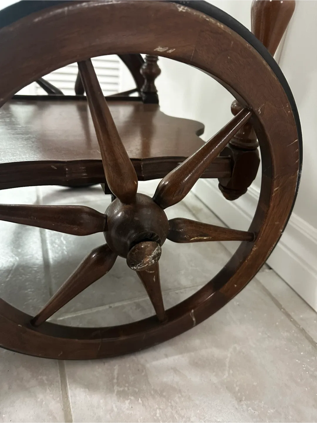 Antique Wooden Tea Cart image indicator(5)