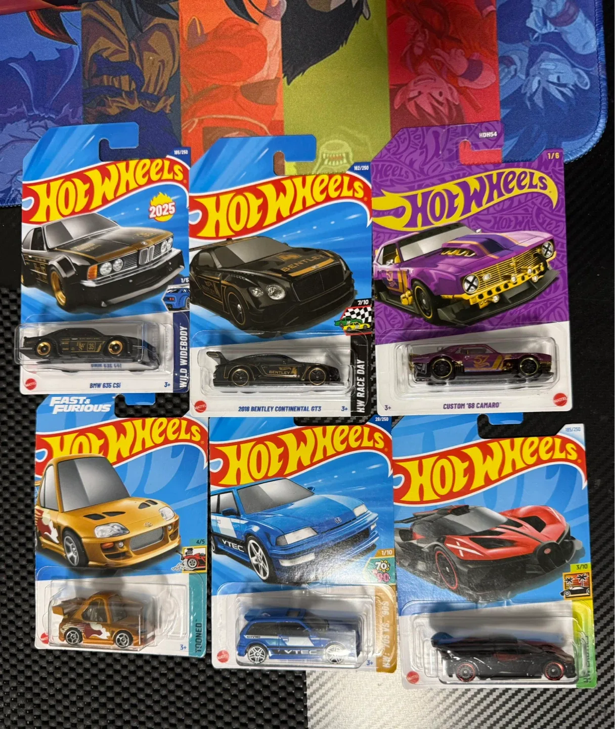 Hot Wheels Diecast Cars - BMW, Camaro, Supra, Civic