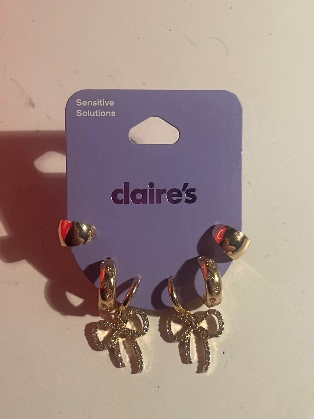 Claire's Gold Earring Set - New