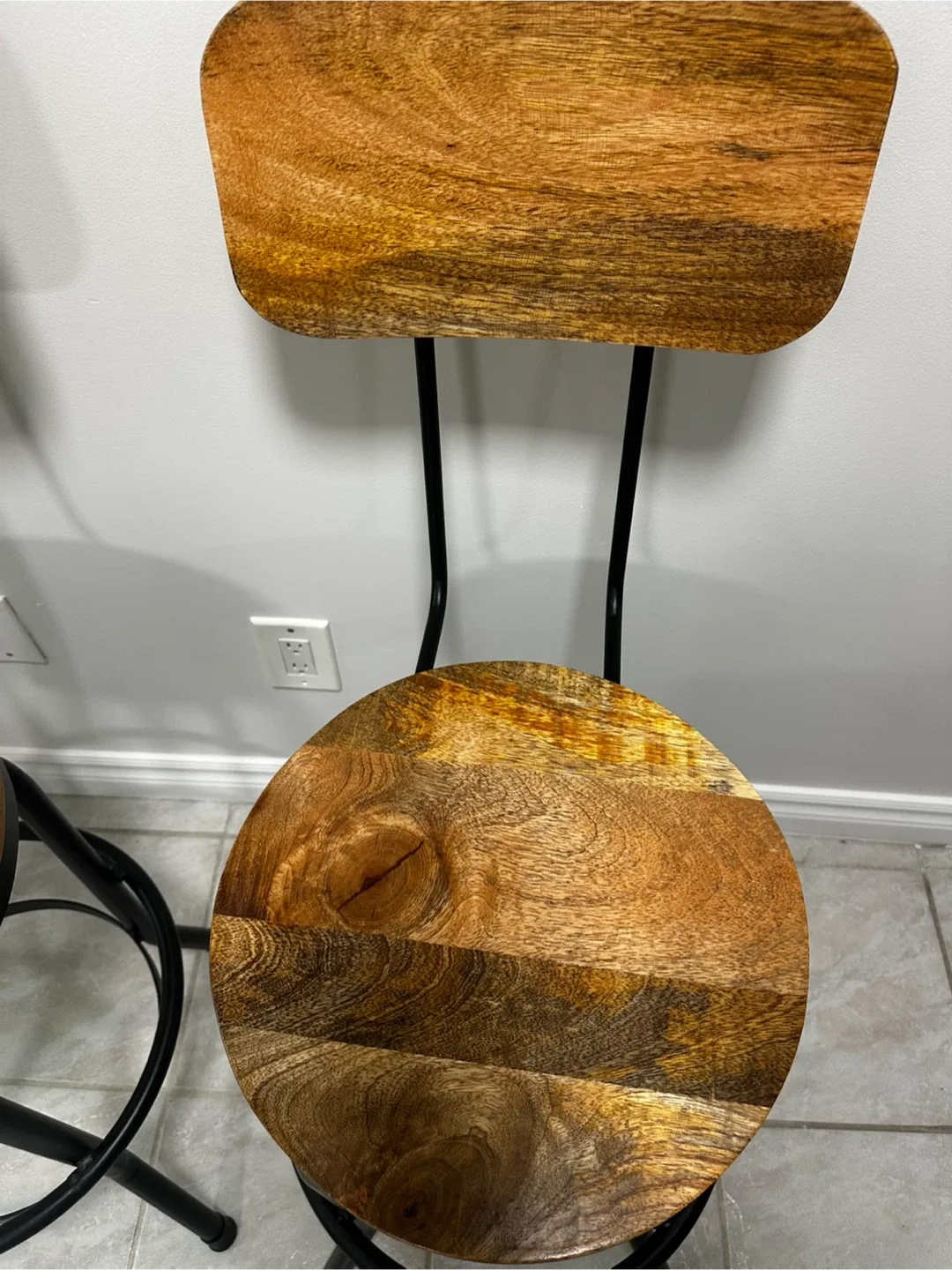 Set of 2 Wood & Metal Bar Stools image indicator(4)