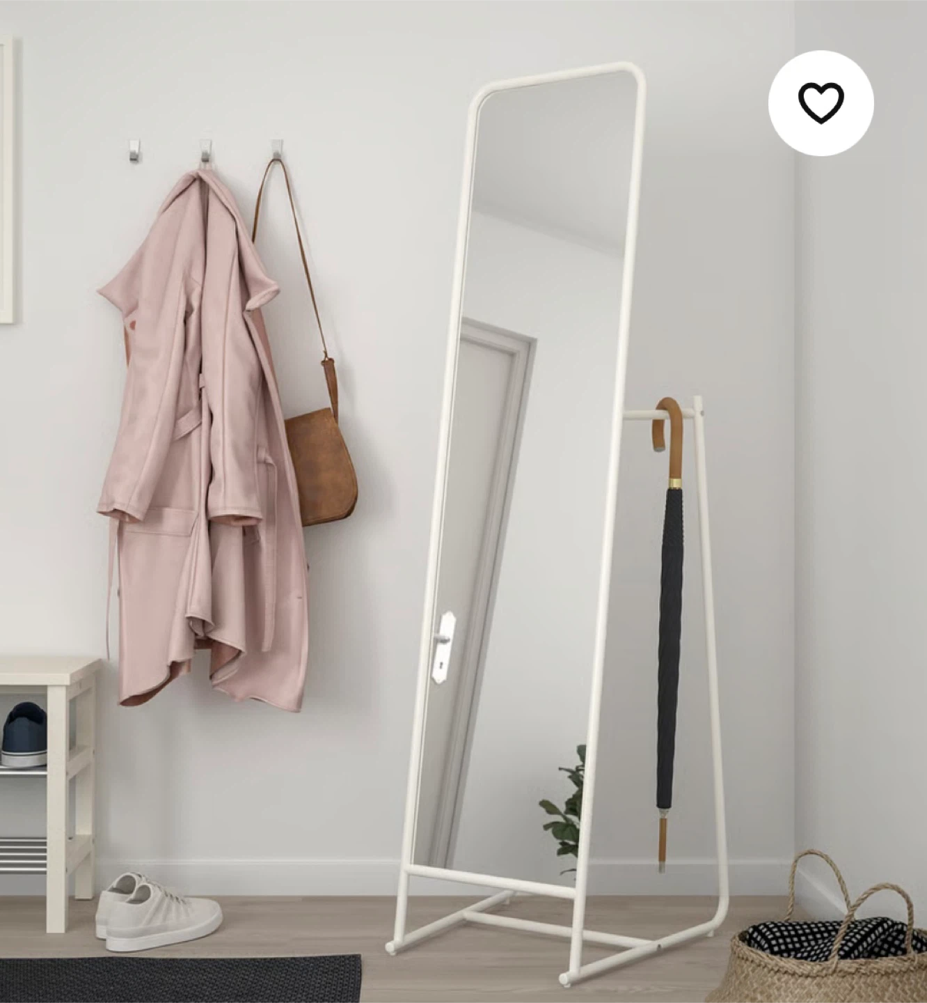 IKEA KNAPPER Standing Mirror - White