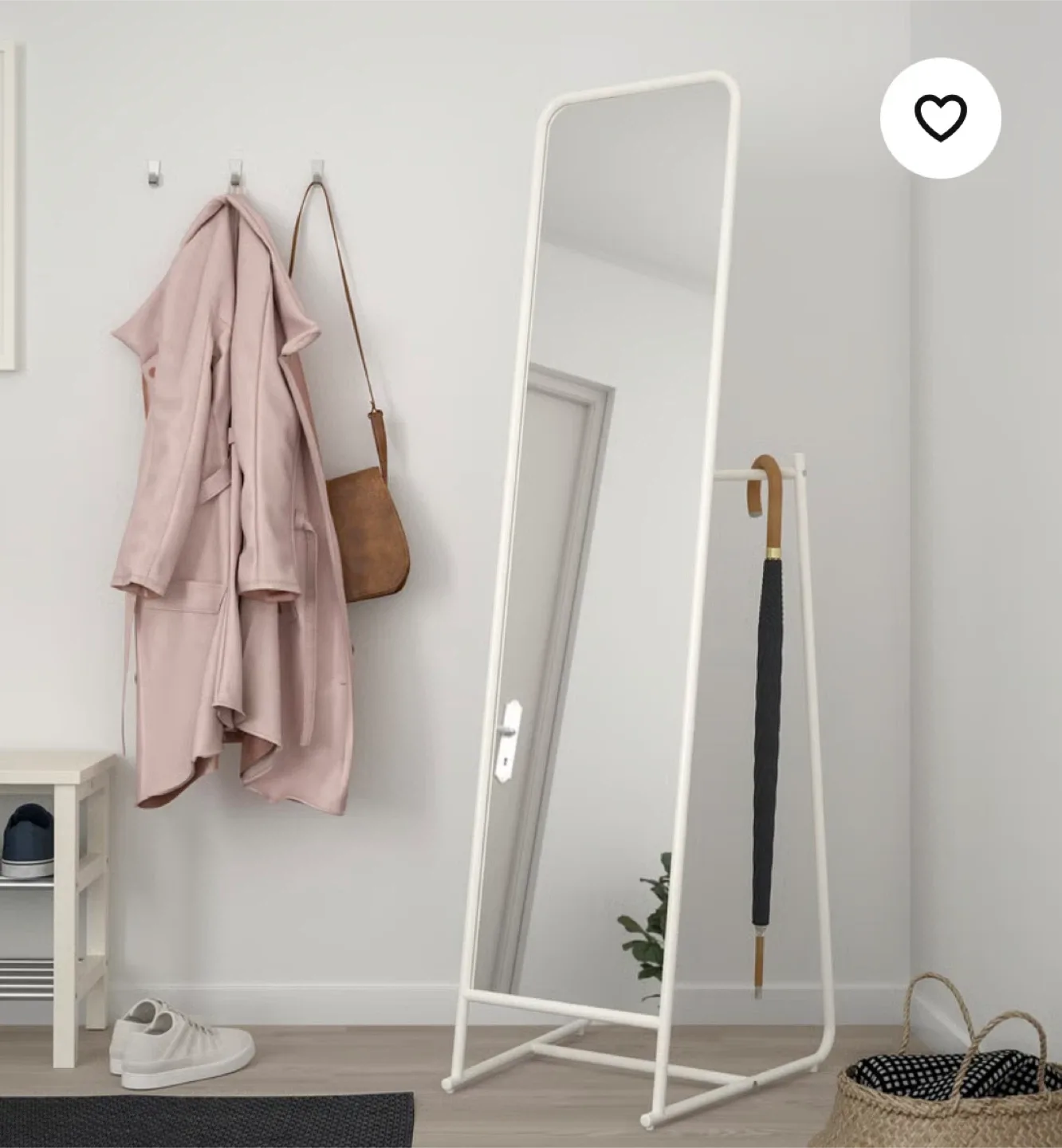 IKEA KNAPPER Standing Mirror - White