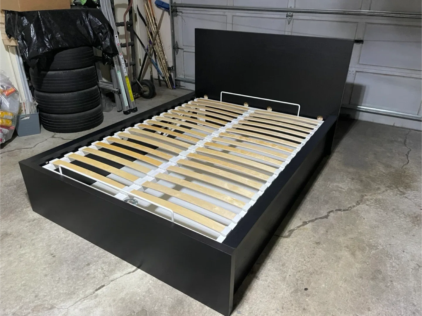 IKEA Full Size Double Malm Ottoman Pull Up Storage Lift Bed