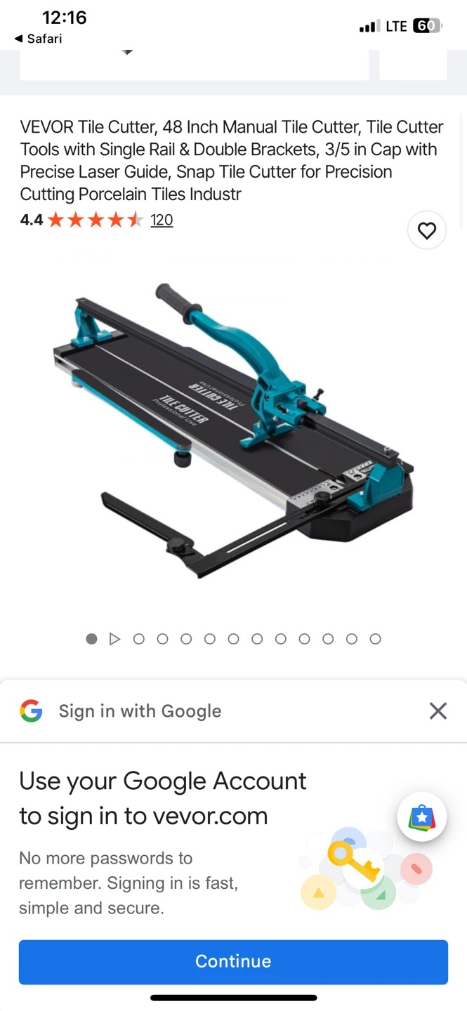 VEVOR 48 Inch Manual Tile Cutter