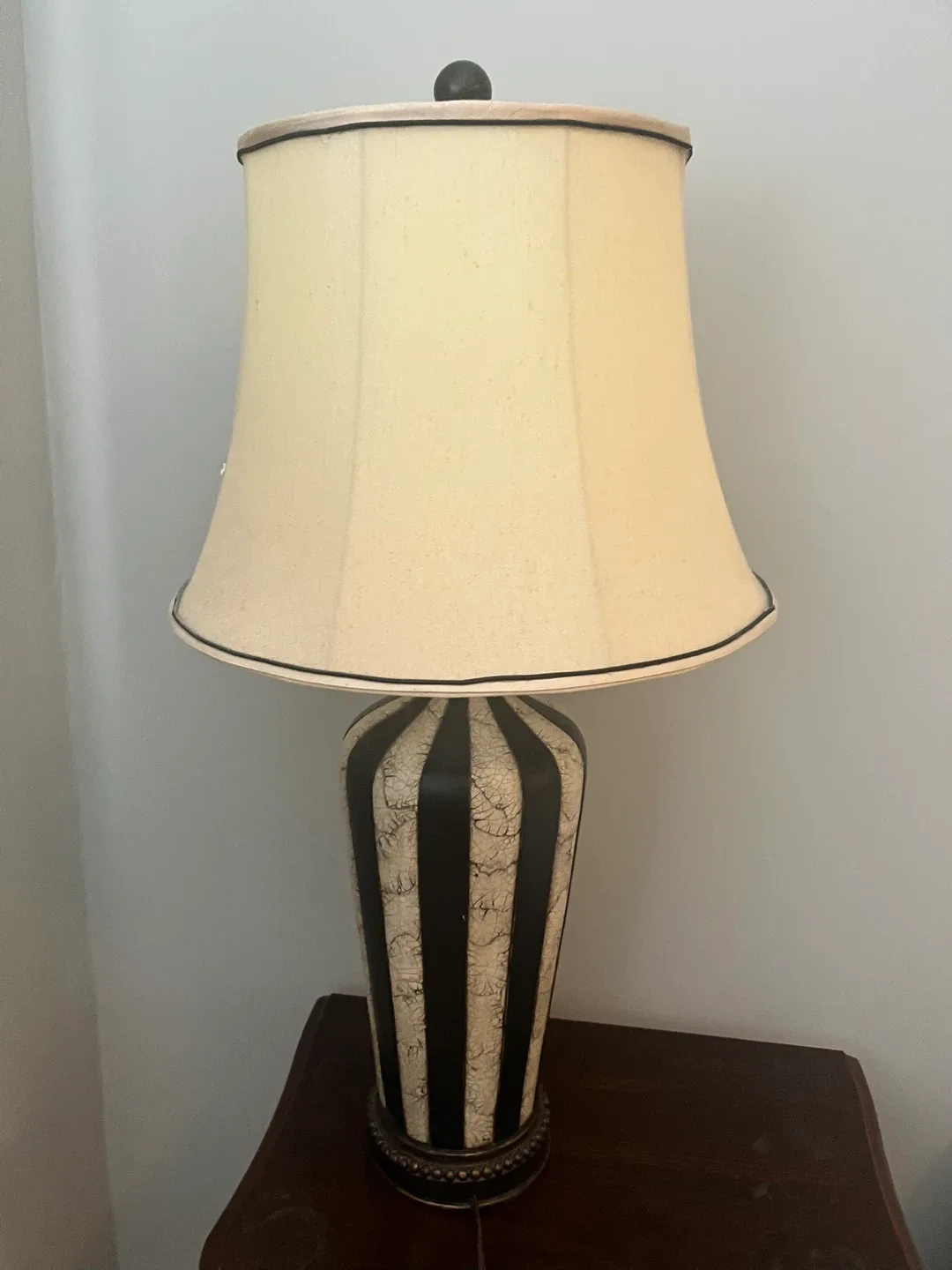 Black & White Striped Table Lamp