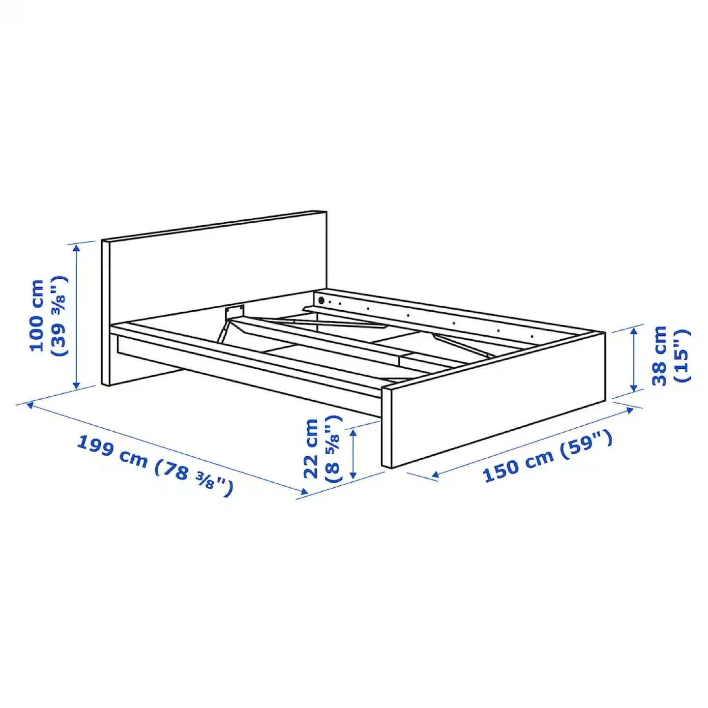 IKEA White Double/Full Size Malm bed frame only image indicator(2)