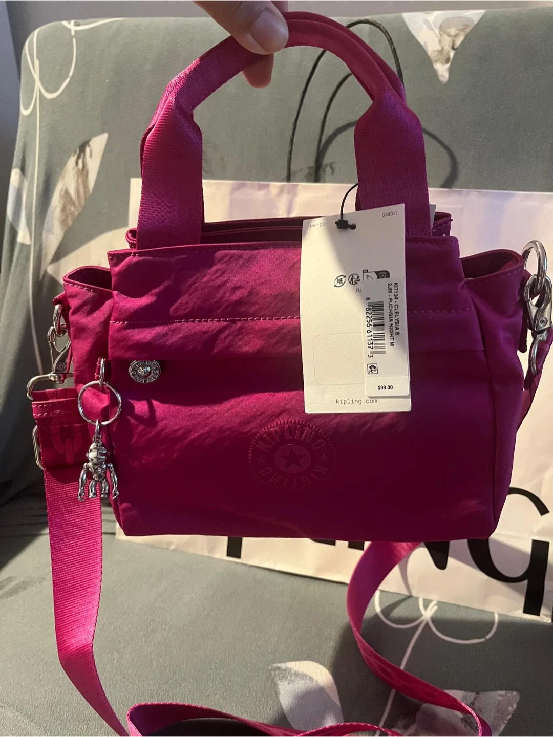 Kipling Clelysia S Fuchsia Night M Bag